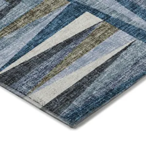 Luxury Washable Lorenzo Denim 8\' x 8\' Round Rug