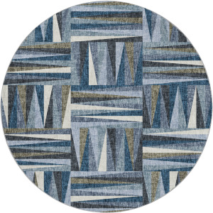 Luxury Washable Lorenzo Denim 8' x 8' Round Rug