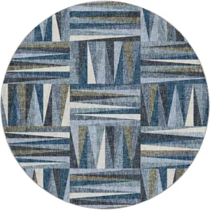 Luxury Washable Lorenzo Denim 8\' x 8\' Round Rug
