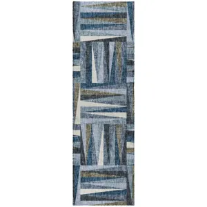 Luxury Washable Lorenzo Denim 2\'3\" x 7\'6\" Runner Rug
