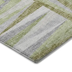 Luxury Washable Lorenzo Green 1\'8\" x 2\'6\" Rug