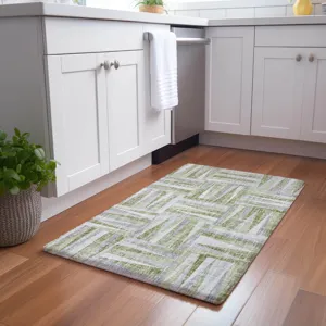 Luxury Washable Lorenzo Green 1\'8\" x 2\'6\" Rug