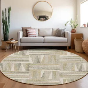Luxury Washable Lorenzo Linen 8\' x 8\' Round Rug