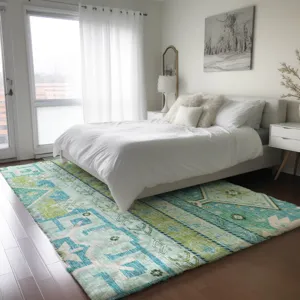 Luxury Washable Lorenzo Mint 5\' x 7\'6\" Rug