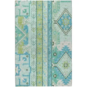 Luxury Washable Lorenzo Mint 5\' x 7\'6\" Rug