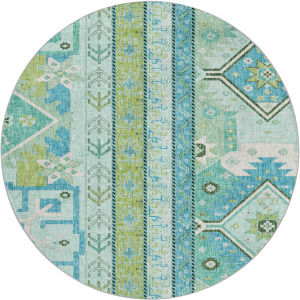 Luxury Washable Lorenzo Mint 8' x 8' Round Rug