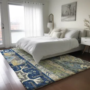 Luxury Washable Lorenzo Navy 8\' x 10\' Rug