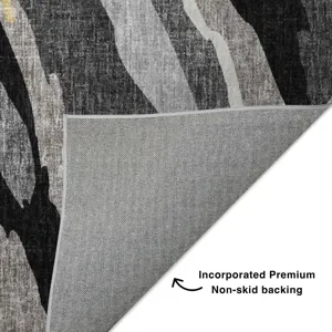 Luxury Washable Lorenzo Black 8\' x 10\' Rug