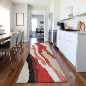 Luxury Washable Lorenzo Red 2\'3\" x 7\'6\" Runner Rug