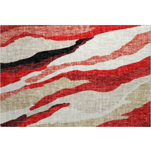 Luxury Washable Lorenzo Red Rug