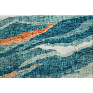 Luxury Washable Lorenzo Teal Rug