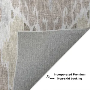 Luxury Washable Lorenzo Ivory 2\'3\" x 7\'6\" Runner Rug