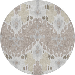 Luxury Washable Lorenzo Ivory 8' x 8' Round Rug