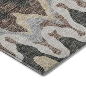 Luxury Washable Lorenzo Charcoal 8\' x 10\' Rug