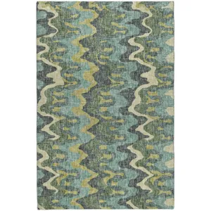 Luxury Washable Lorenzo Teal 3\' x 5\' Rug