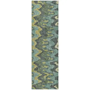 Luxury Washable Lorenzo Teal 2\'3\" x 7\'6\" Runner Rug