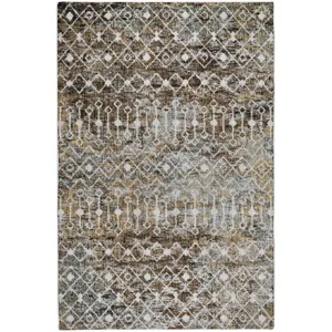Luxury Washable Lorenzo Brown 2\'6\" x 3\'10\" Rug
