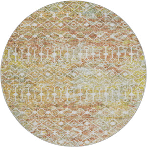 Luxury Washable Lorenzo Peach 8' x 8' Round Rug