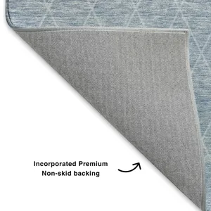 Luxury Washable Lazio Blue 9\' x 12\' Rug