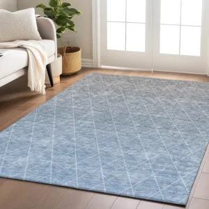 Luxury Washable Lazio Blue 9\' x 12\' Rug