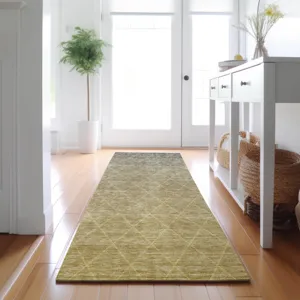 Luxury Washable Lazio Gold 2\'3\" x 7\'6\" Runner Rug