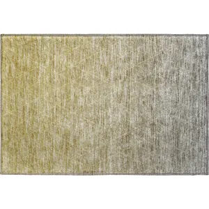Luxury Washable Lazio Gold 1\'8\" x 2\'6\" Rug