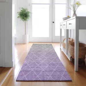 Luxury Washable Lazio Lavender 2\'3\" x 7\'6\" Runner Rug