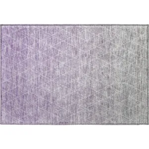 Luxury Washable Lazio Lavender 1\'8\" x 2\'6\" Rug