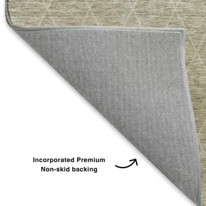 Luxury Washable Lazio Taupe 2\'6\" x 3\'10\" Rug