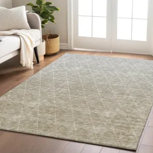 Luxury Washable Lazio Taupe 2\'6\" x 3\'10\" Rug