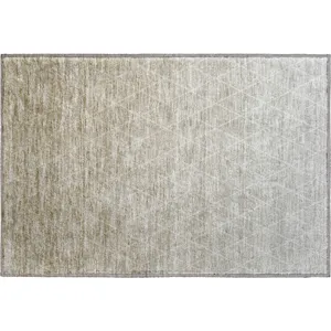 Luxury Washable Lazio Taupe 1\'8\" x 2\'6\" Rug