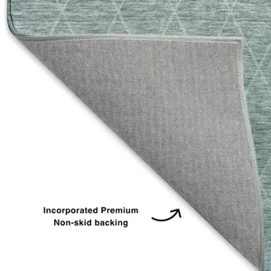 Luxury Washable Lazio Teal 8\' x 10\' Rug