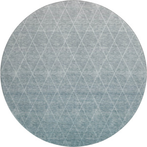 Luxury Washable Lazio Teal 8' x 8' Round Rug