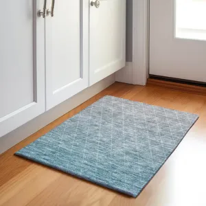 Luxury Washable Lazio Teal 1\'8\" x 2\'6\" Rug
