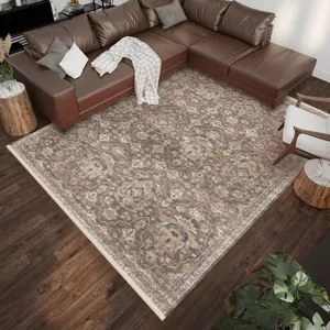 Indoor/Outdoor Marbella Mocha Washable 9\' x 12\' Rug