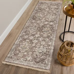 Indoor/Outdoor Marbella Mocha Washable 2\'3\" x 7\'6\" Runner Rug