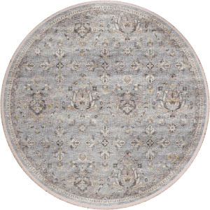 Indoor/Outdoor Marbella Silver Washable Round Rug