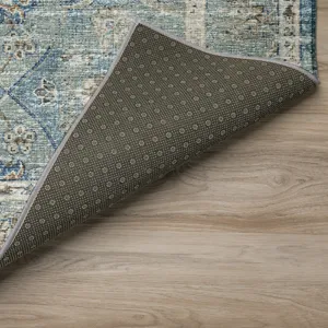 Indoor/Outdoor Marbella Mediterranean Washable 8\' x 8\' Round Rug