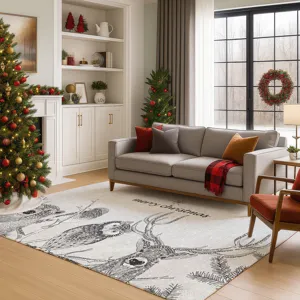 Luxury Washable Indoor/Outdoor Merry & Bright Flannel 2\'6\" x 3\'10\" Rug