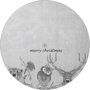 Luxury Washable Indoor/Outdoor Merry & Bright Flannel 8' x 8' Round Rug