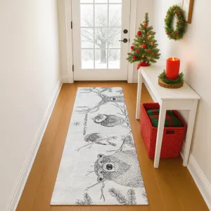 Luxury Washable Indoor/Outdoor Merry & Bright Flannel 2\'3\" x 7\'6\" Runner Rug