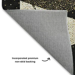 Luxury Washable Indoor/Outdoor Merry & Bright Black 10\' x 14\' Rug