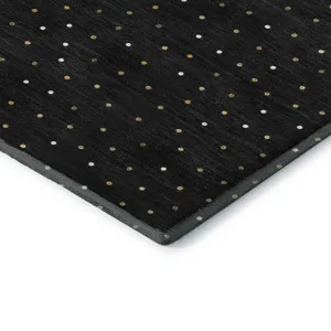 Luxury Washable Indoor/Outdoor Merry & Bright Black 10\' x 14\' Rug