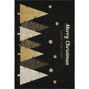 Luxury Washable Indoor/Outdoor Merry & Bright Black Rug