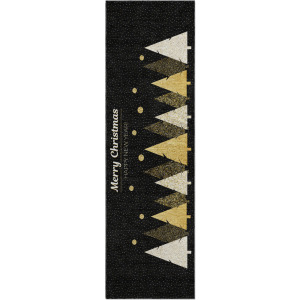 Luxury Washable Indoor/Outdoor Merry & Bright Black 2'3