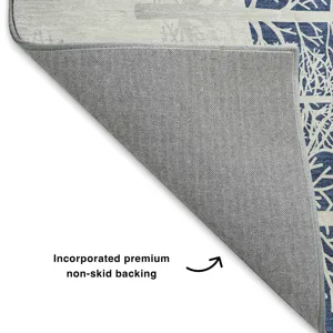 Luxury Washable Indoor/Outdoor Merry & Bright Navy 2\'6\" x 3\'10\" Rug