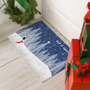 Luxury Washable Indoor/Outdoor Merry & Bright Navy 1\'8\" x 2\'6\" Rug