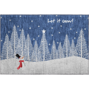 Luxury Washable Indoor/Outdoor Merry & Bright Navy Rug