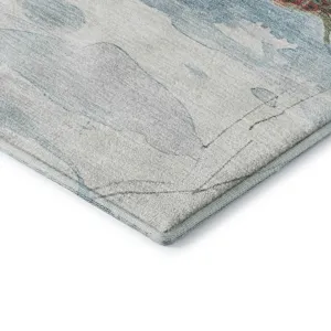 Luxury Washable Indoor/Outdoor Merry & Bright Blue 2\'6\" x 3\'10\" Rug