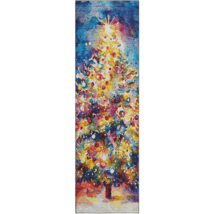 Luxury Washable Indoor/Outdoor Merry & Bright Navy 2'3